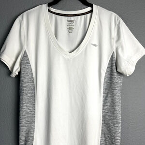 Copper Fit Live Limitless Womens Size M White‎ & Gray Performance Workout Shirt